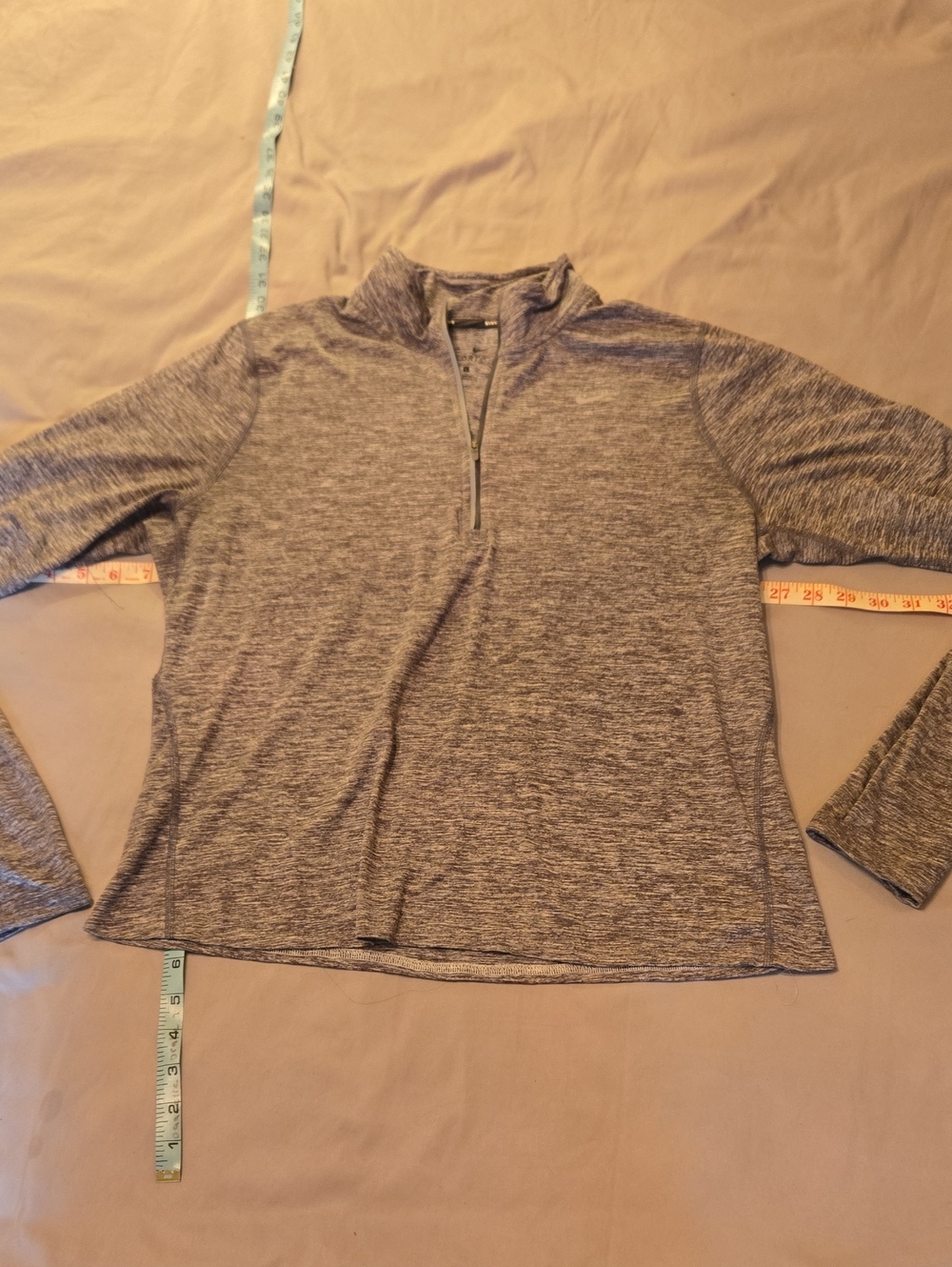 Nike Women's Gray Heather Long-Sleeve Quarter-Zip Top